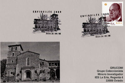 tarjeta, matasellos, Avilés, iglesia, San Nicolás de Bari