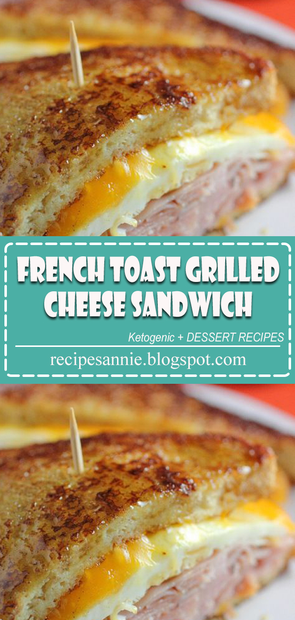 French Toast Breakfast Sandwich loaded with ham, egg and cheese.