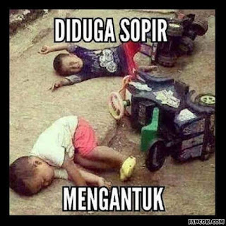 dp bbm foto gambar meme mengantuk tabrakan