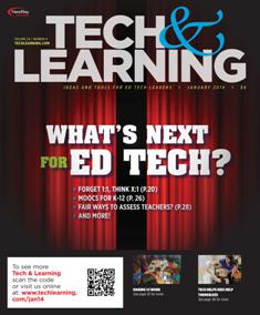 Tech & Learning. Ideas and tools for ED Tech leaders 34-06 - January 2014 | ISSN 1053-6728 | TRUE PDF | Mensile | Professionisti | Tecnologia | Educazione
For over three decades, Tech & Learning has remained the premier publication and leading resource for education technology professionals responsible for implementing and purchasing technology products in K-12 districts and schools. Our team of award-winning editors and an advisory board of top industry experts provide an inside look at issues, trends, products, and strategies pertinent to the role of all educators –including state-level education decision makers, superintendents, principals, technology coordinators, and lead teachers.