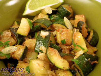 Quick Fried Zucchini w/ Toasted Garlic and Lime