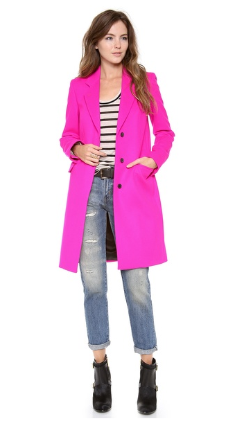 Neon pink cashmere-blend Epsom coat, by Paul Smith Black Label at Shopbop