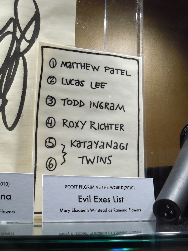 Scott Pilgrim evil exes list prop