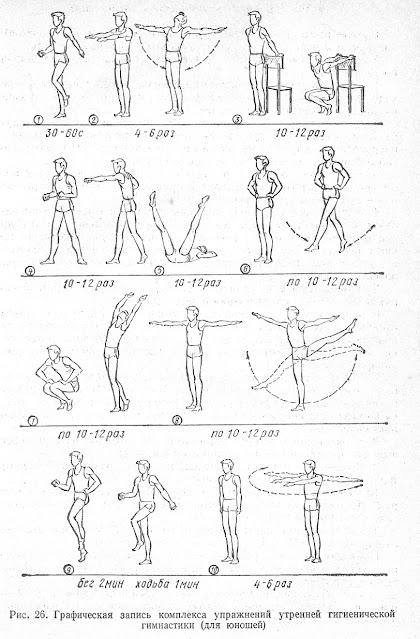 Графическая запись комплекса упражнений гигиенической гимнастики