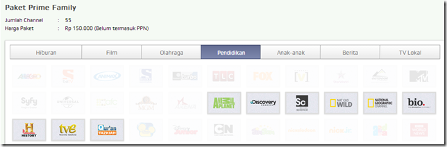 Paket Prime Family Telkomvision Pendidikan