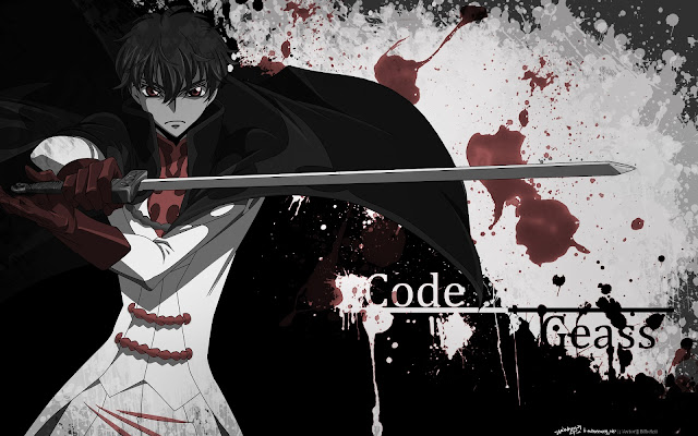   Code Geass Suzaku Sword Serious Blood Splat male guy anime hd wallpaper desktop pc background 0010.