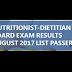 Nutritionist Dietitian board exam list of passers - August 2017