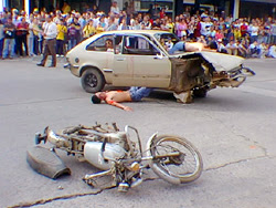 Simulacro de accidente de tránsito en Avda. Sarandí