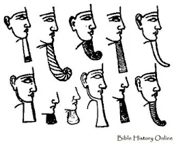 Ilustração do cavanhaque (pêra) usada pelos faraós egípcios.