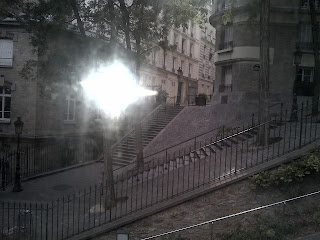 Montmartre Vue du funiculaire sur le quartier de la Butte.