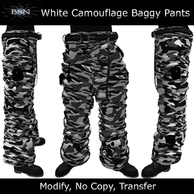 White Camouflage Baggy Pants