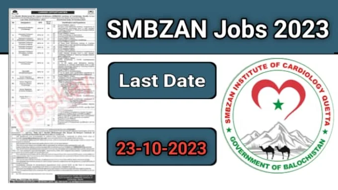 SMBZAN Institute of Cardiology Quetta Jobs 2023