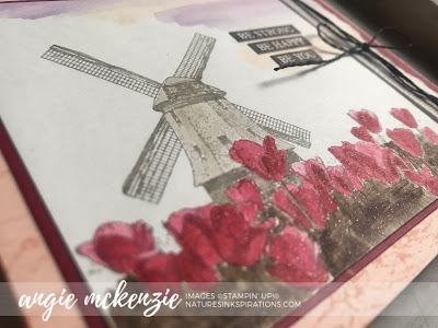 By Angie McKenzie for Kre8tors Color Challenge; Click READ or VISIT to go to my blog for details! Featuring the Winds of Change, Rooted in Nature, Inspiring Iris and Birch Stamp Sets by Stampin' Up!; #tulips #windmills #windsofchangestampset #thinkingofyoucards #naturesinkspirations #makingotherssmileonecreationatatime #cardtechniques #stampinup #handmadecards