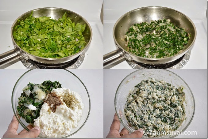 Spinach and ricotta cheese process