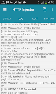 Melihat catatan aplikasi http injector metode pointing