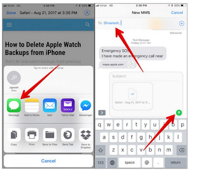 Cara Menyimpan Halaman Web Menjadi PDF di iOS 11 Safari di iPhone atau iPad