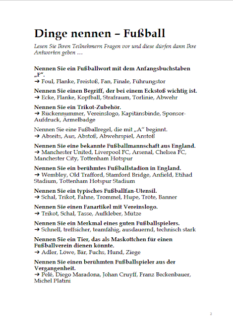 Dinge nennen – Fußball
