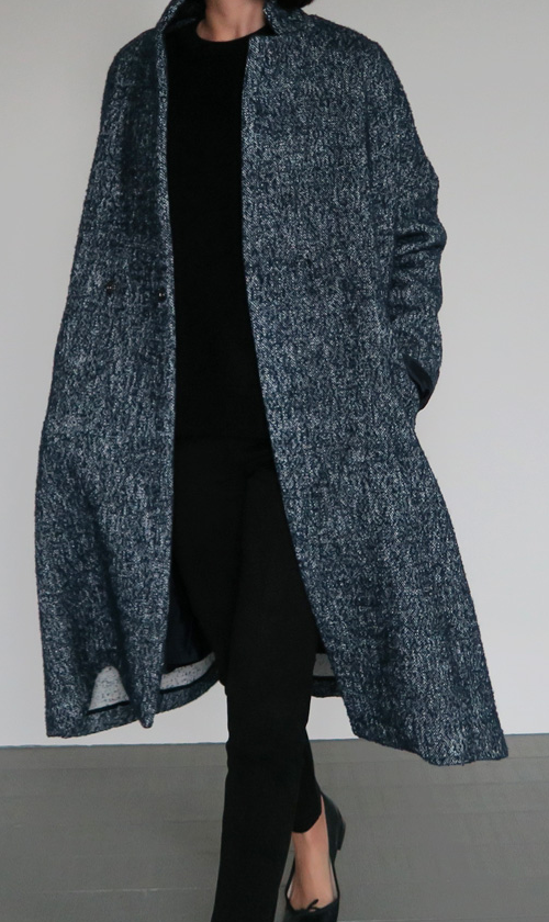  Oversized Heathered Coat