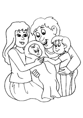 Desenhos para Colorir da família – Imagens para imprimir