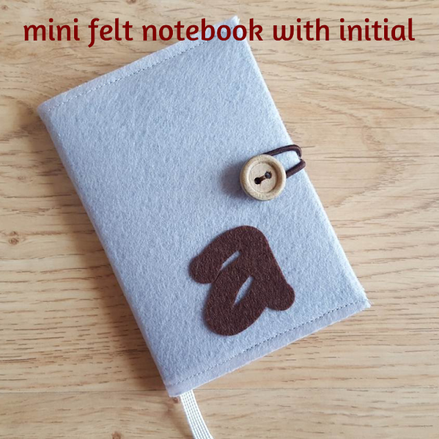 Mini felt notebook with initial