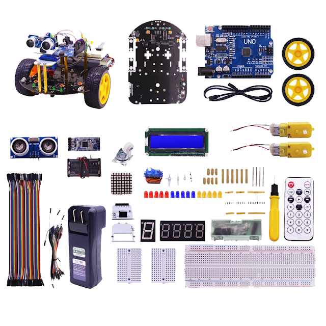 Yahboom 2WD Multi-functional Smartduino Starter Kit Smart Robot 2in1 for Arduino Uno R3 Compatible Scratch3.0 Programming Education 