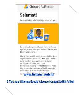 Tips Diterima Google Adsense Walau Artikel Sedikit