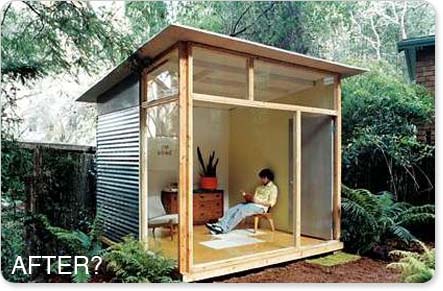 Relaxshacks.com: Shed plans for the MD100 Modern Shed/Guest House from 