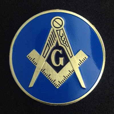 Masonic Auto Emblem Light Blue