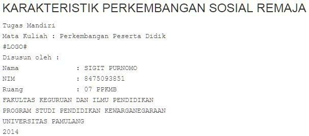 Contoh Makalah Perkembangan Sosial Remaja  KANGSIGIT.COM