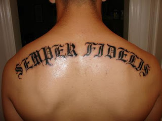 Japanese Tattoo Lettering in Upper BAck