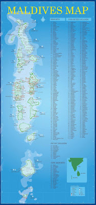 Mapa de hoteles de Maldivas