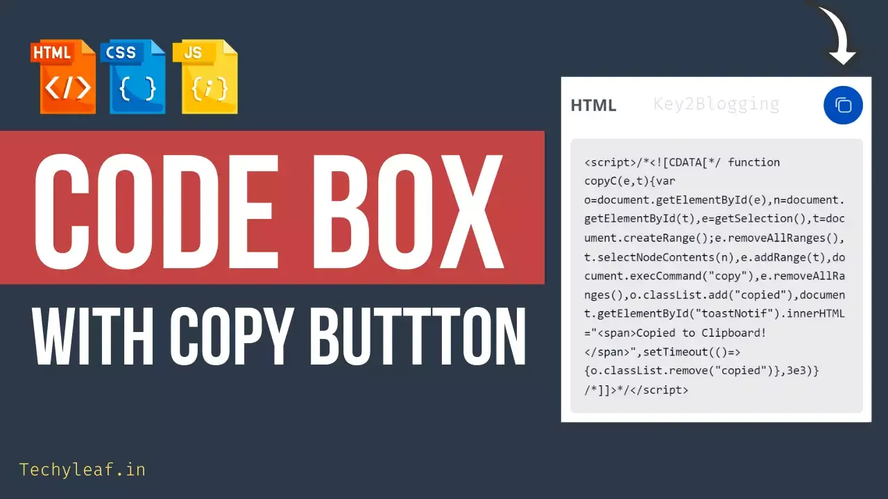 How to add a code box with copy button