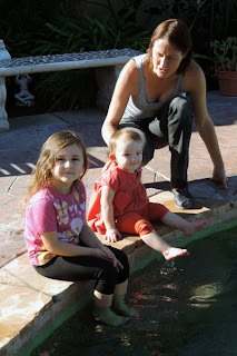 Christmas in California Cousins Mckenna and Bailee enjoy the pool.