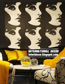 Black and white wallpaper art design for the interior