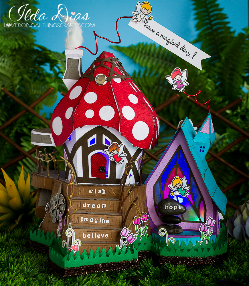 Download I Love Doing All Things Crafty Fairy Cottage Featuring Lawn Fawn Fairy Friends 3d Paper Fairytale House Svgcuts