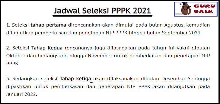 Jadwal Pendaftaran Dan 3 Tahap Seleksi PPPK Jalur Guru Honorer 2021