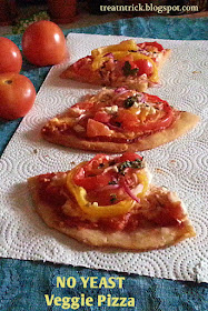 No Yeast Veggie Pizza Recipe @ treatntrick.blogspot.com