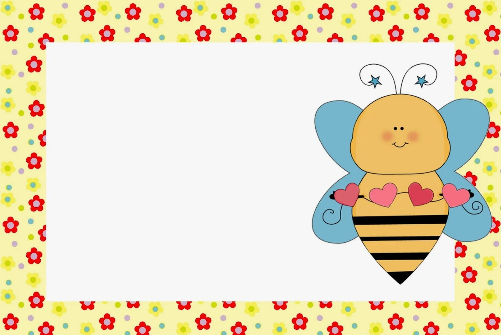 Bees Free Printable Invitations, Labels or Cards.