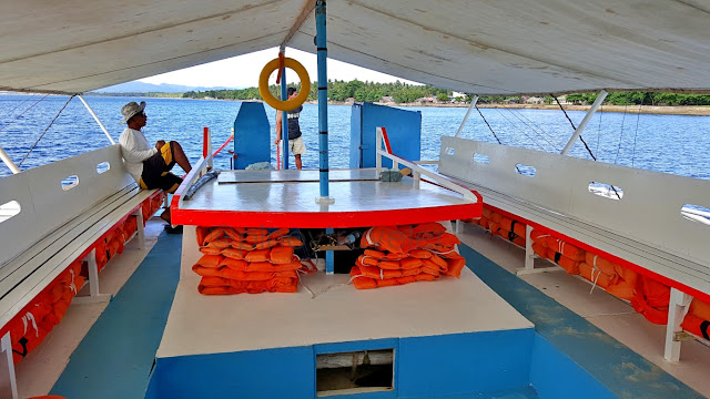 inside M/B Rutchell, one of the boats that go to Canigao Island in Matalom Leyte