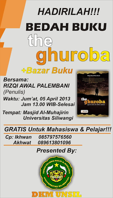 Pamflet Bedah Buku "The Ghuroba" DKM UNSIL