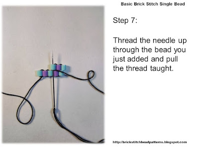 Click the image to view the Basic Brick Stitch Technique beading tutorial image larger.