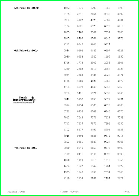 Off. Kerala Lottery Result; 20.07.2023 Karunya Plus Lottery Results Today "KN 479"