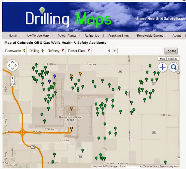 Denver Airpot map of oil and gas wells