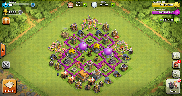 Farming Base Clash of Clans TH 6