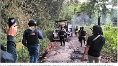 KKB Bakar Rumah dan Tembaki TNI/Polri di Puncak Papua 