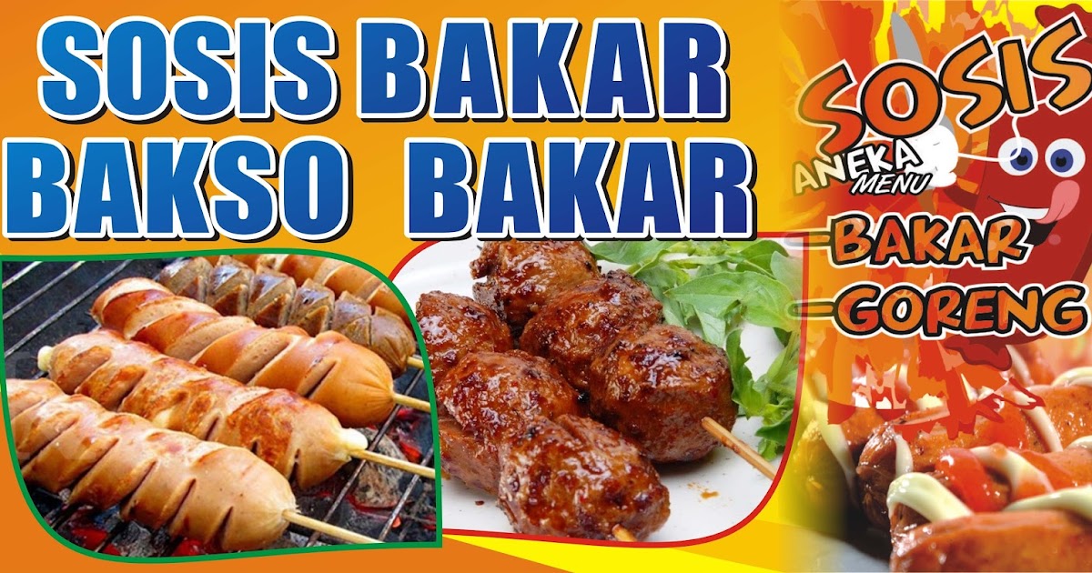 Background Banner Sosis Bakar - desain spanduk keren