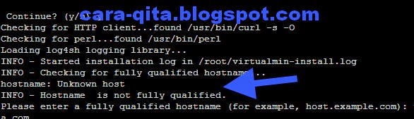 Error Hostname NotQualified VPS Virtualmin