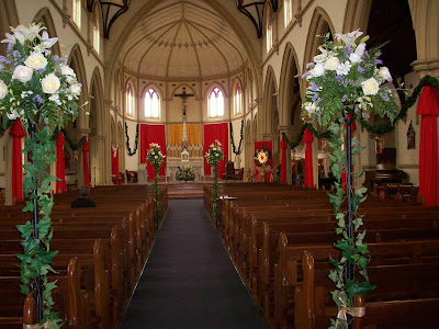 It's a beautiful church and decorated for Christmas