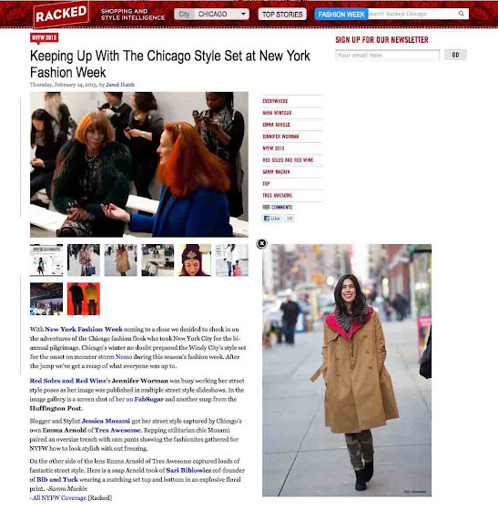 Jessica Moazami aka Fashion Junkie featured on Racked Chicago at NYFW