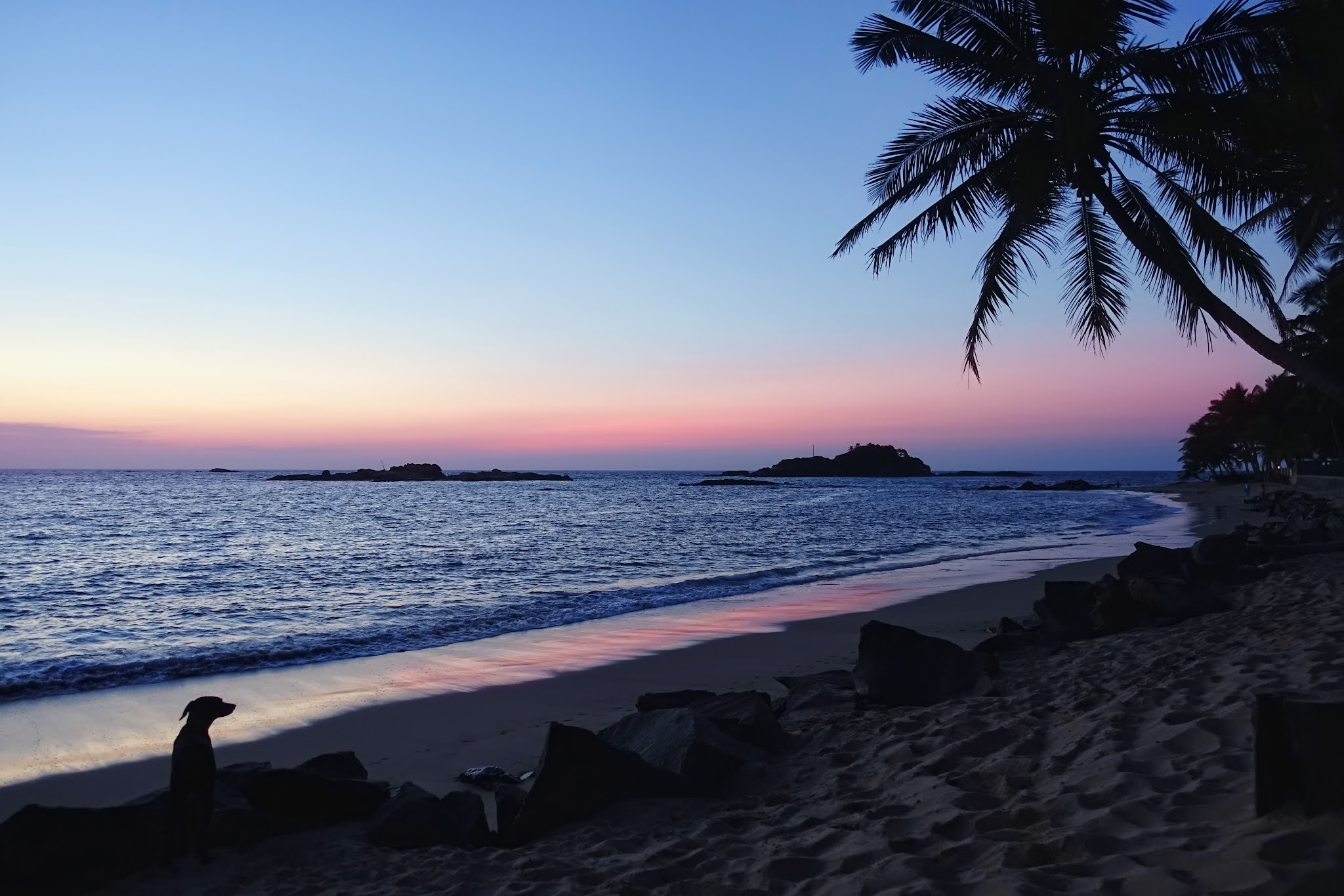 Beautiful Sunset in Beruwala, the sky was different shades of pink and purple